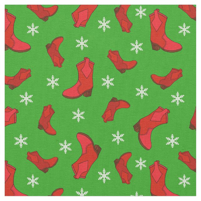 Westerna julbollar i Röda och Grönt Tyg (Närbild)