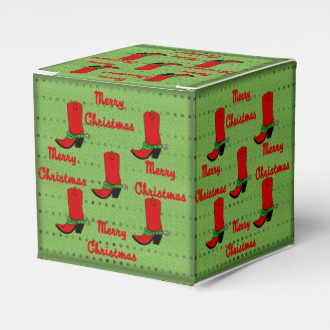 Westerna jullpartiets favoritruta eller presentrut presentaskar (Framsidan Sidan)