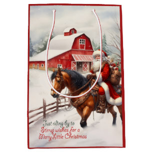 Westerna jultomten Horseback Land jul