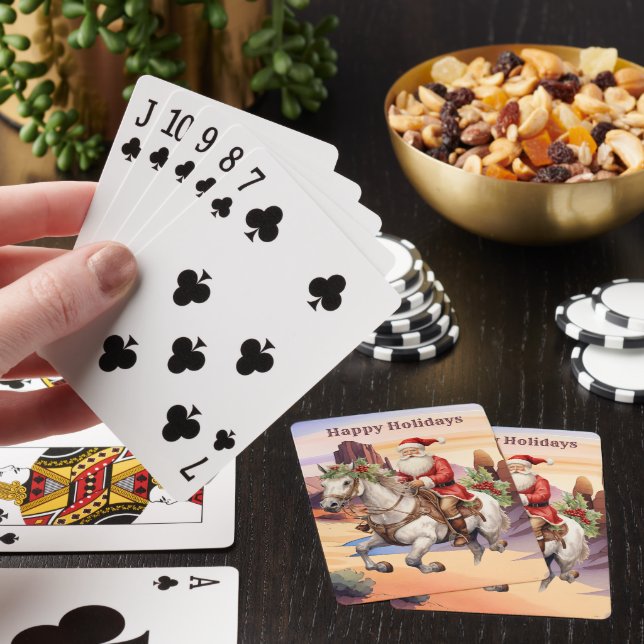 Westerna jultomten i Helgdag Casinokort (På plats)