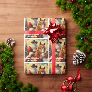 Westerna Jultomten och hästjul Presentpapper