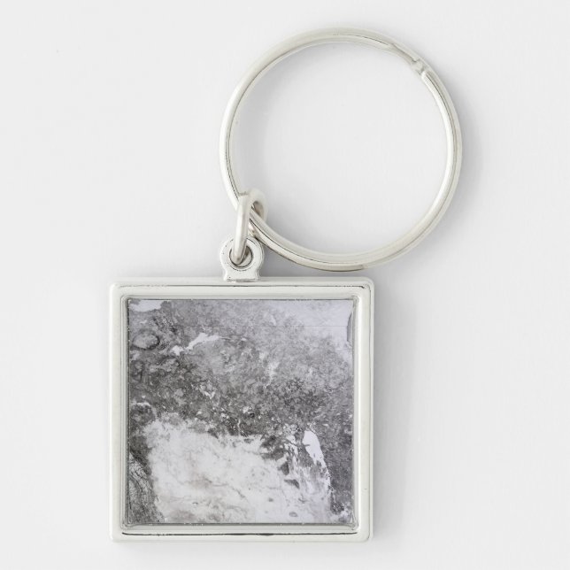 Westerna Kanada Fyrkantig Silverfärgad Nyckelring (Framsidan)