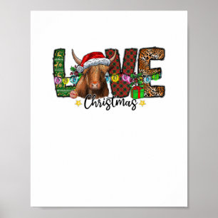 Westerna Kärlek-julen Scottish Cow Highland Cattl Poster