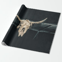 Westerna Land Beige Grått Rustic Bull Cow Skull