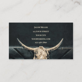 Westerna Land Beige Grått Rustic Bull Cow Skull Visitkort