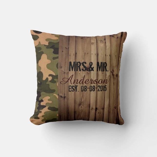 westerna land Camo Bröllop Kudde (Framsida)