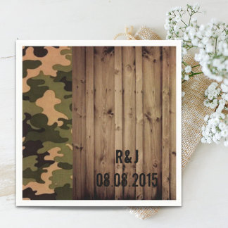 westerna land Camo Bröllop Pappersservett
