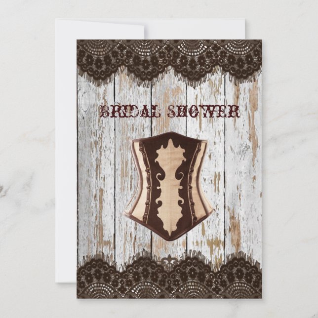Westerna land corset steampunk möhippa inbjudningar (Framsida)