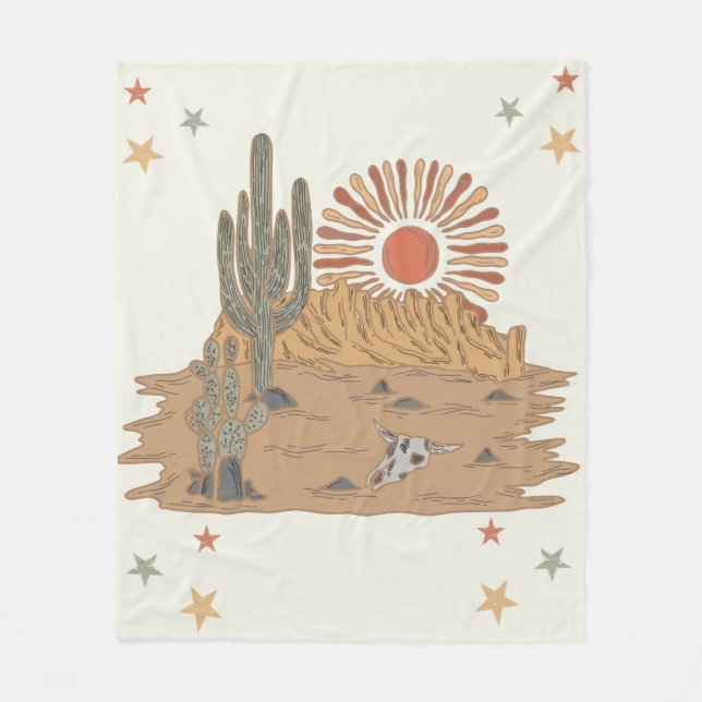 Westerna Land Cowboy Birthday Fleecefilt (Framsidan)