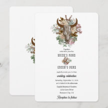 Westerna Land Cowboy Boho Cow Skull Bröllop