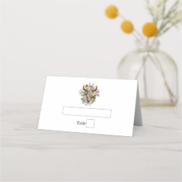 Westerna Land Cowboy Boho Cow Skull Bröllop Placeringskort