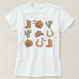 Westerna Land Cowboy Boot Pumpkin Halloween T Shirt