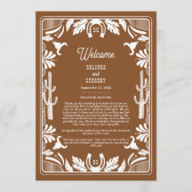 Westerna Land Cowboy Bröllop Brown Itinerary