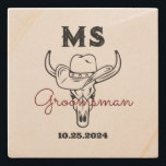 Westerna Land Cowboy Monogram Best Man-Marskalkar Stenunderlägg<br><div class="desc">Personliger för marskalkar och bästa man med gammalt westernt cowboytema. Dekorerad med cowboyhatt med vintagens westerna typsnitt. Text och färg kan redigeras med hjälp av Design Verktyg för att passa tillfälle. Skaffa den här anpassade presenten för bröllop,  reklamfest,  förlovningsfest eller andra specialtillfällen.</div>