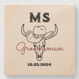 Westerna Land Cowboy Monogram Best Man-Marskalkar Stenunderlägg
