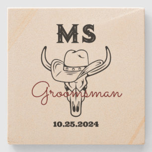 Westerna Land Cowboy Monogram Best Man-Marskalkar Stenunderlägg