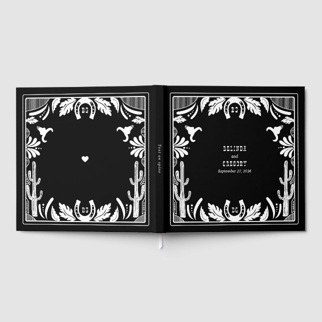 Westerna Land Cowboy Rustic Bröllop Gästböcker (Full)