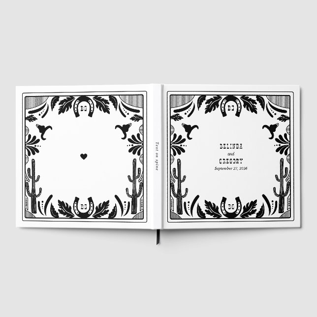 Westerna Land Cowboy Rustic Bröllop Gästböcker (Full)