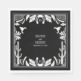 Westerna Land Cowboy Rustic Bröllop Pappersservett