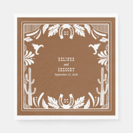 Westerna Land Cowboy Rustic Bröllop Pappersservett