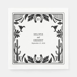 Westerna Land Cowboy Rustic Bröllop Pappersservett