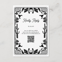 Westerna Land Cowboy Rustic Bröllop Tilläggskort