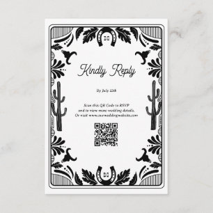 Westerna Land Cowboy Rustic Bröllop Tilläggskort