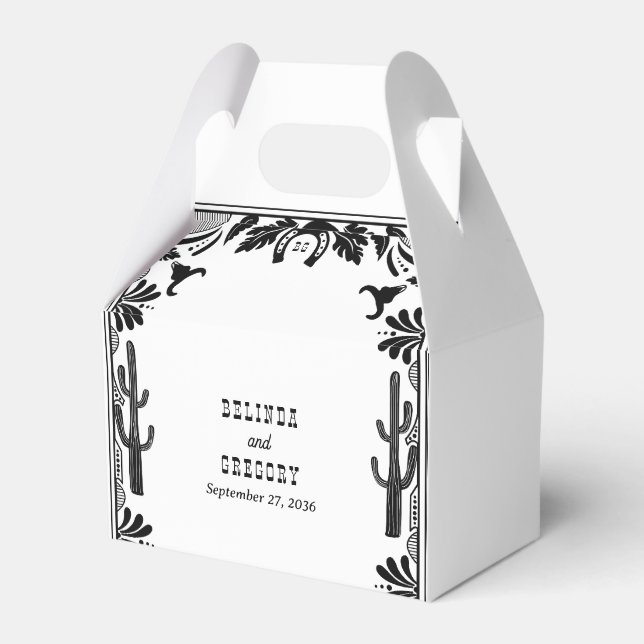 Westerna Land Cowboy Rustic Bröllop Välkommen Presentaskar (Framsidan Sidan)