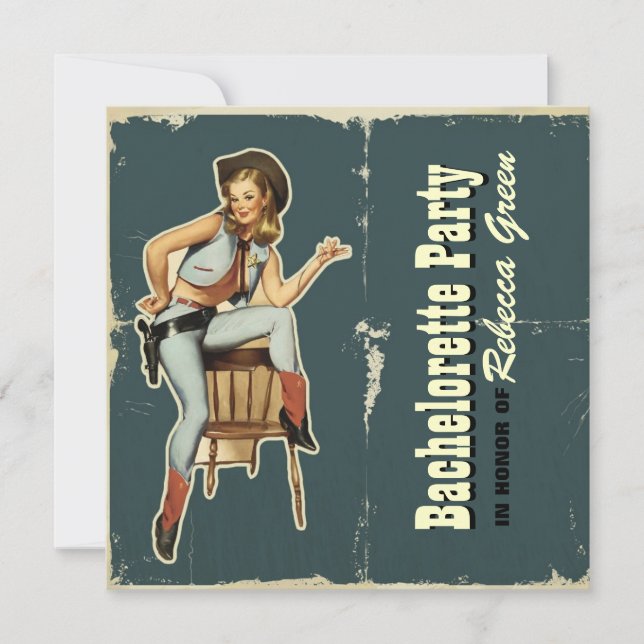 westerna land cowboybachelorette-partiet inbjudningar (Framsida)