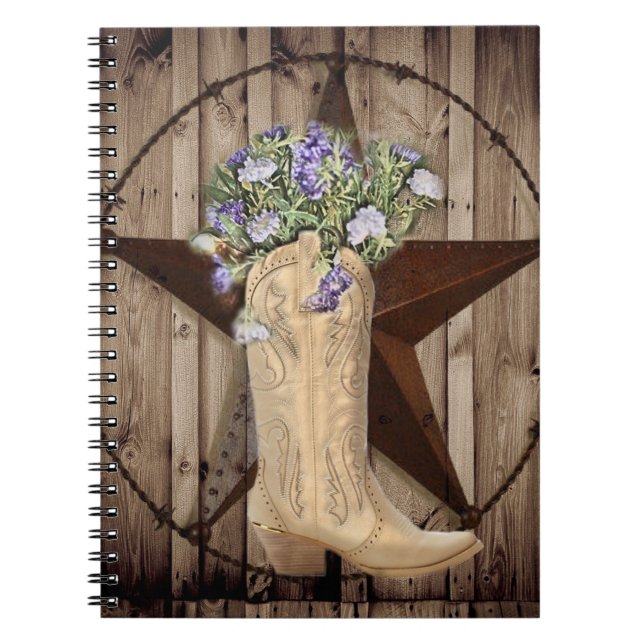 westerna land cowboyblomma av ostlada anteckningsbok (Framsidan)