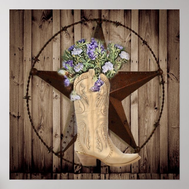 westerna land cowboyblomma av ostlada poster (Framsidan)