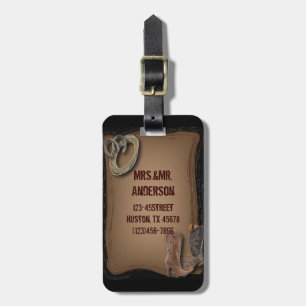 westerna land-cowboyen bröllop bagagebricka