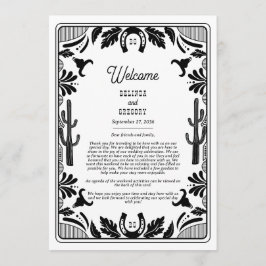 Westerna Land Cowboyen Bröllop Itinerary Program