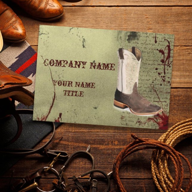 Westerna land cowboyens handyman Construction Visitkort (Western country cowboy handyman Construction Business Card)