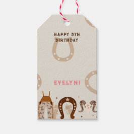 Westerna Land CowboyFödelsedagsfesten Presentetikett