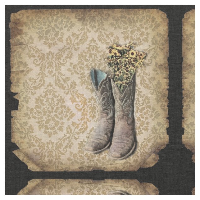 Westerna land-cowboystövlar tyg (Närbild)