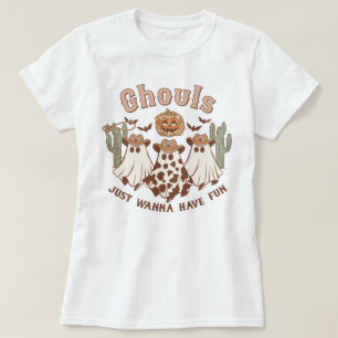 Westerna Land Cowgirl Ghouls Funny Halloween T Shirt