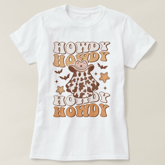 Westerna Land Cowgirl Howdy Funny Halloween T Shirt (Design framsida)