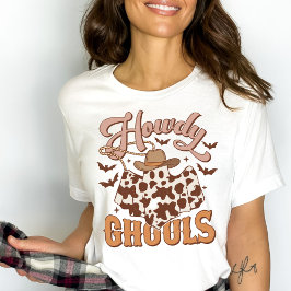 Westerna Land Cowgirl Howdy Ghouls Halloween T Shirt