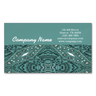 westerna land cowgirl mode teal magnetiska visitkort