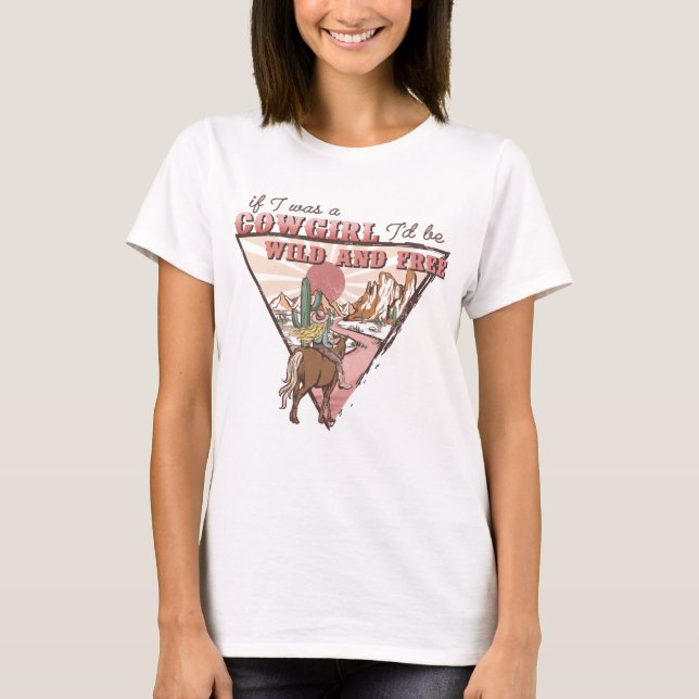 Westerna Land Cowgirl T Shirt (Framsida)