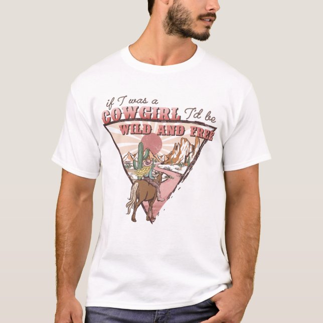 Westerna Land Cowgirl T Shirt (Framsida)