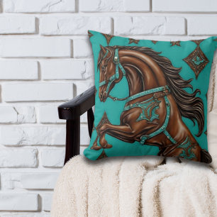 Westerna Land Equestrian Turcos Brown Horse Kudde
