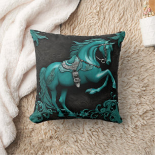 Westerna Land Equine Equestrian Turquise Horse Kudde