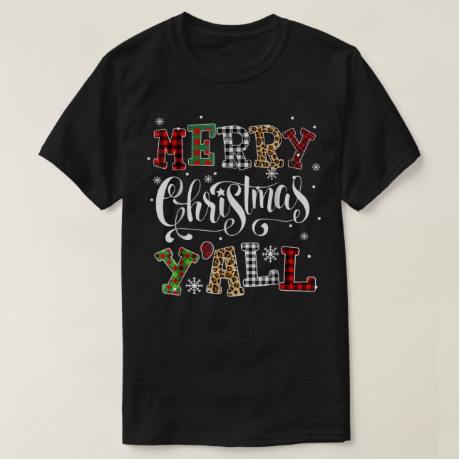 Westerna Land God jul Ya'll Leopard Buff T Shirt (Design framsida)