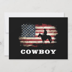 Westerna Land Manar Rodeo Southern Retro Cowboy Inbjudningar