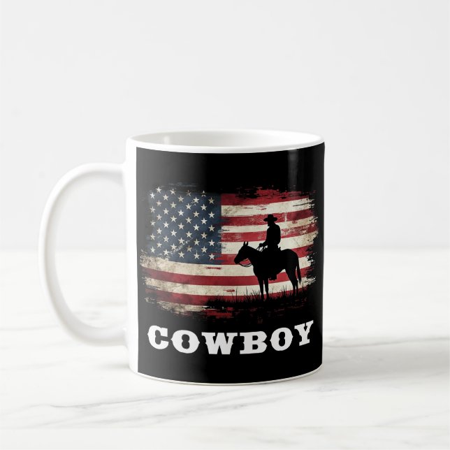 Westerna Land Manar Rodeo Southern Retro Cowboy Kaffemugg (Vänster)