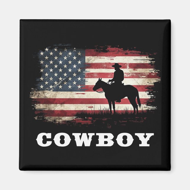 Westerna Land Manar Rodeo Southern Retro Cowboy Magnet (Framsidan)