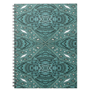 Westerna Land mode Teal turcoise Leather Anteckningsbok Med Spiral