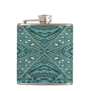 Westerna Land mode Teal turcoise Leather Fickplunta